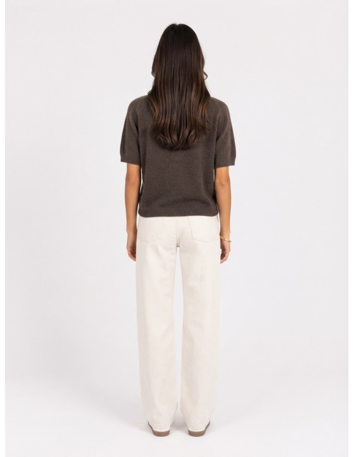 Pull Manches Courtes Marron Femme | Zerda