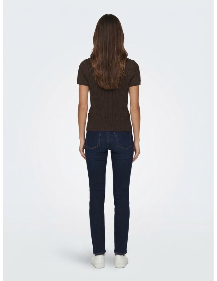 Pull Manches Courtes Marron Femme | Zerda