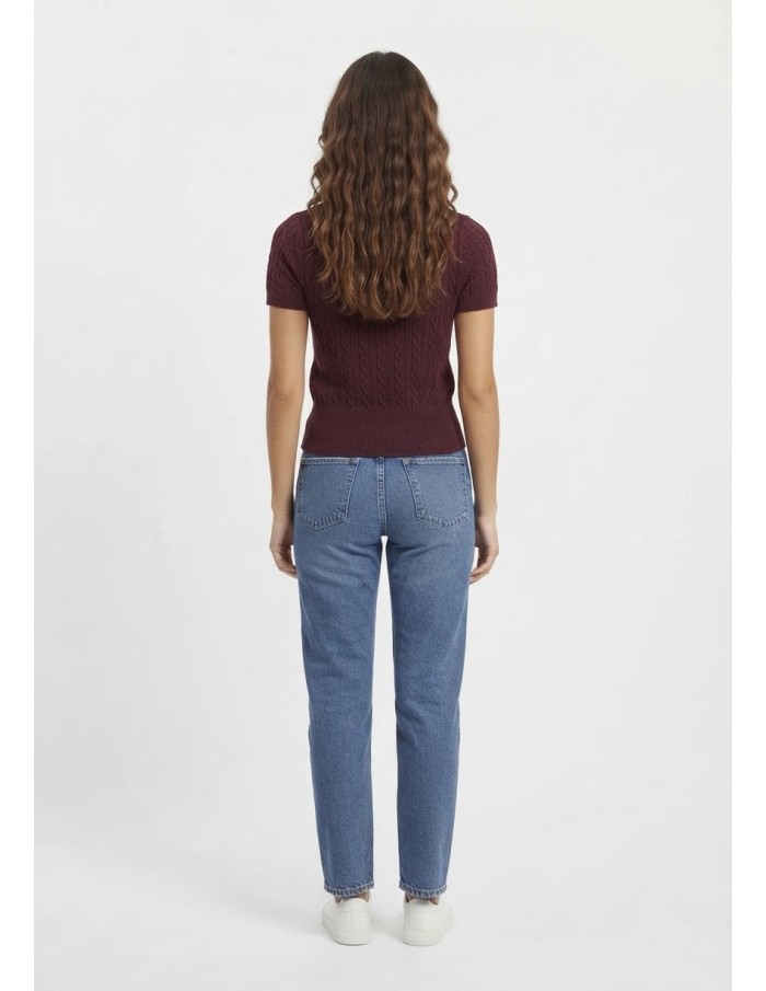 Pull Manches Courtes Bordeaux Femme | Zerda
