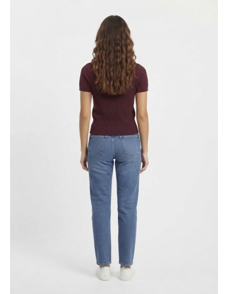 Pull Manches Courtes Bordeaux Femme | Zerda