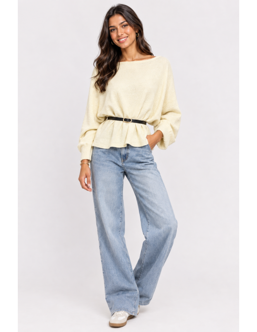 Pull Ceinturé Écru Femme | Zerda 2
