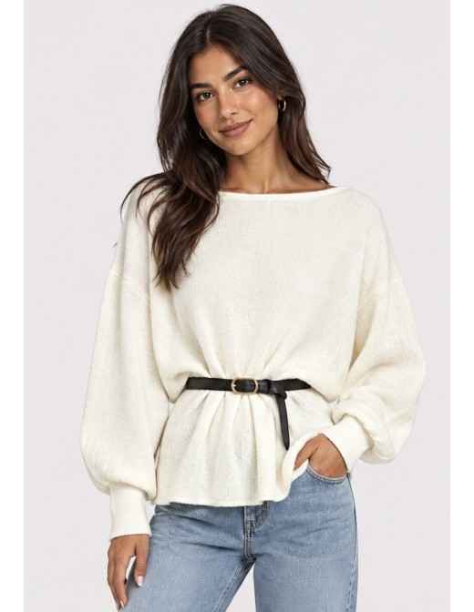 Pull Ceinturé Blanc Femme | Zerda