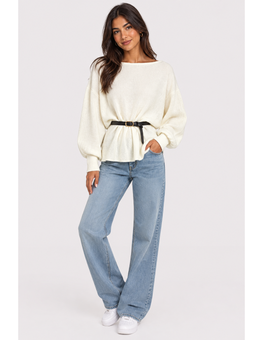 Pull Ceinturé Blanc Femme | Zerda 2