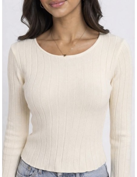 T-Shirt Manches Évasées Beige Femme | Zerda