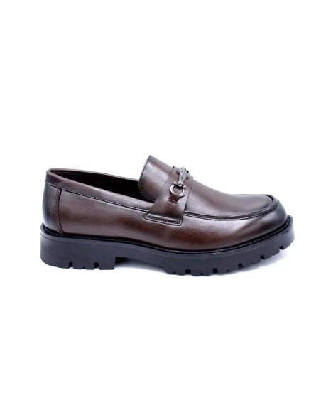 MOCASSIN MARRON MORS SEMELLE CRANTÉE - HOMME