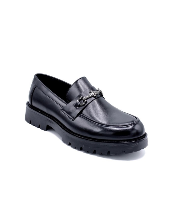 MOCASSIN NOIR MORS SEMELLE CRANTÉE - HOMME
