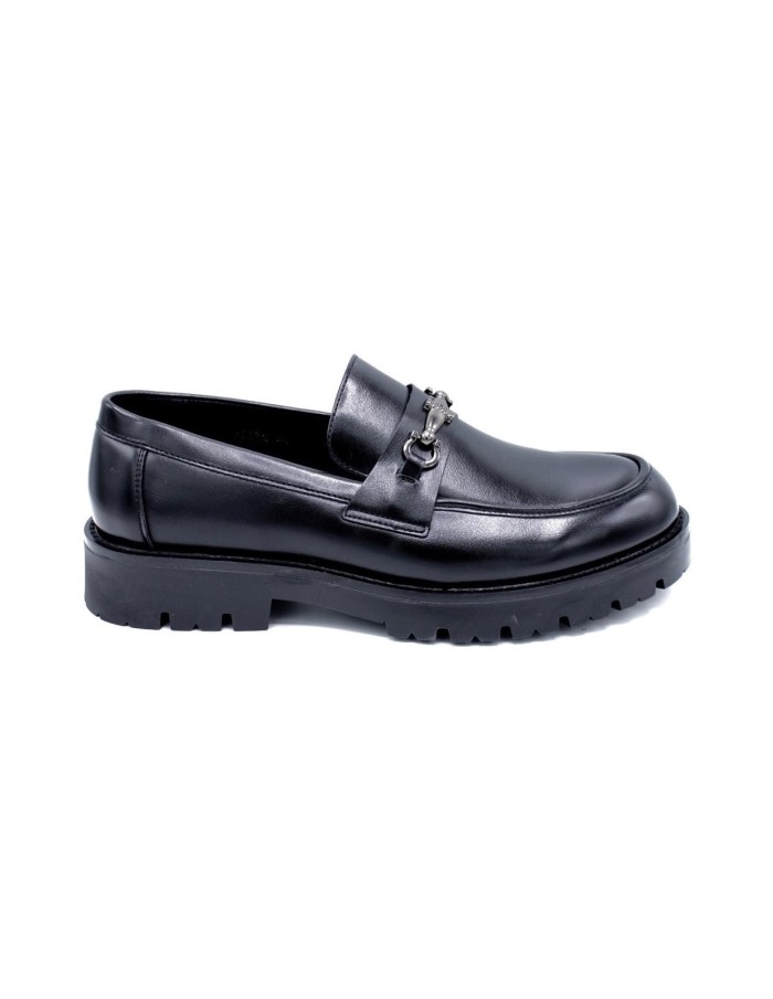 MOCASSIN NOIR MORS SEMELLE CRANTÉE - HOMME
