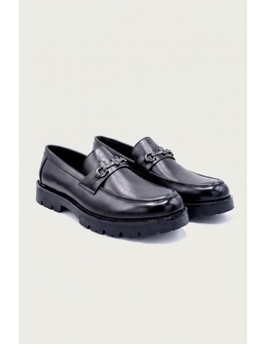 MOCASSIN NOIR MORS SEMELLE CRANTÉE - HOMME