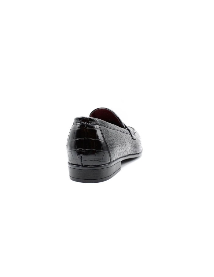 Mocassin Croco Noir Homme Similicuir | Zerda