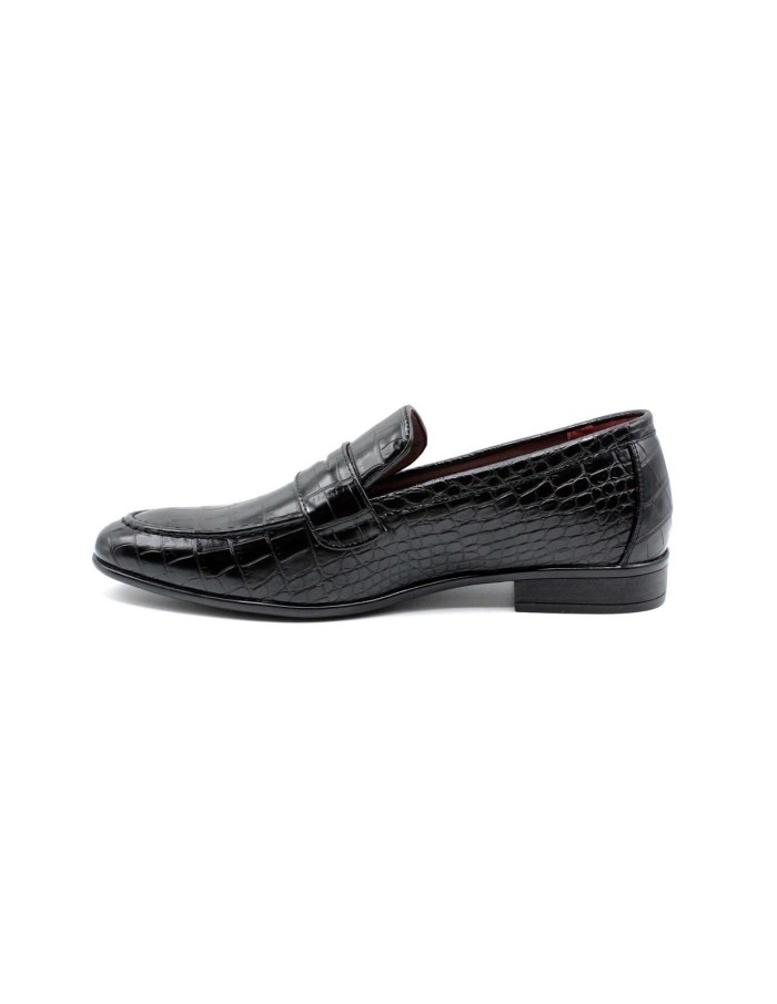 Mocassin Croco Noir Homme Similicuir | Zerda