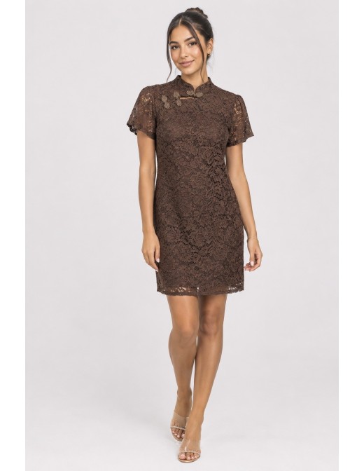 Robe Dentelle Chocolat Femme | Zerda