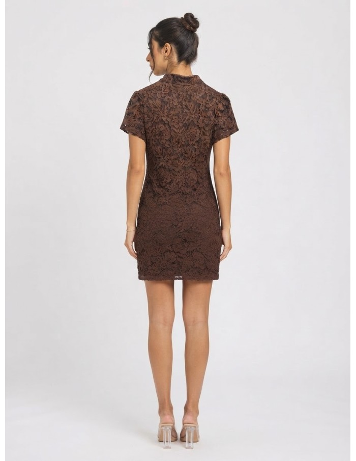 Robe Dentelle Chocolat Femme | Zerda
