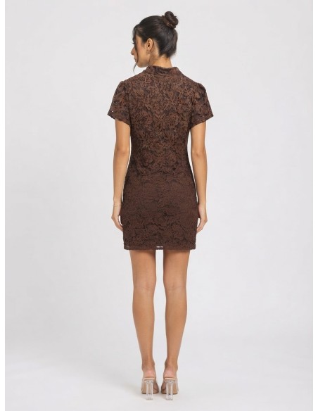 Robe Dentelle Chocolat Femme | Zerda