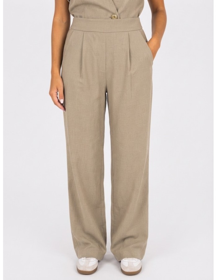 Ensemble Gilet Pantalon Beige Femme | Zerda