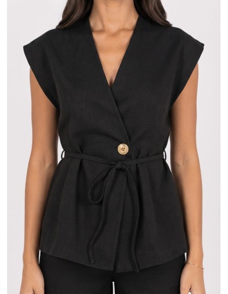 Ensemble Gilet Pantalon Noir Femme | Zerda