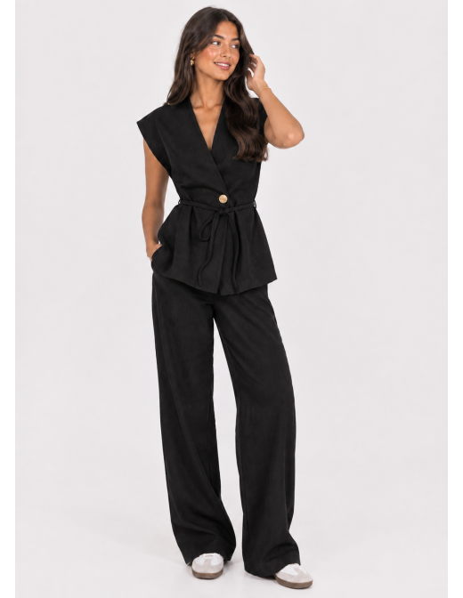 Ensemble Gilet Pantalon Noir Femme | Zerda
