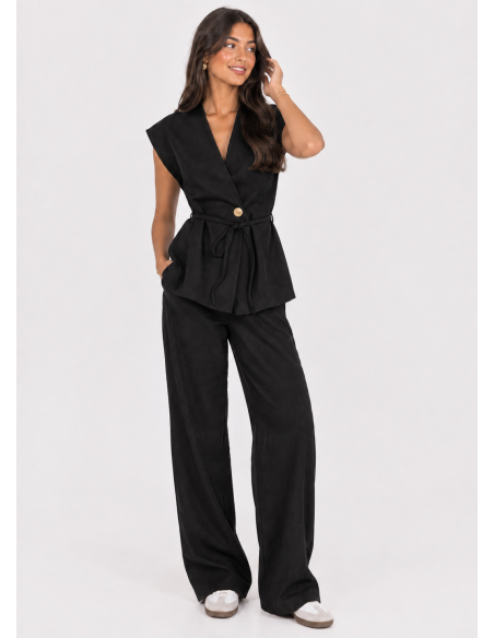 Ensemble Gilet Pantalon Noir Femme | Zerda