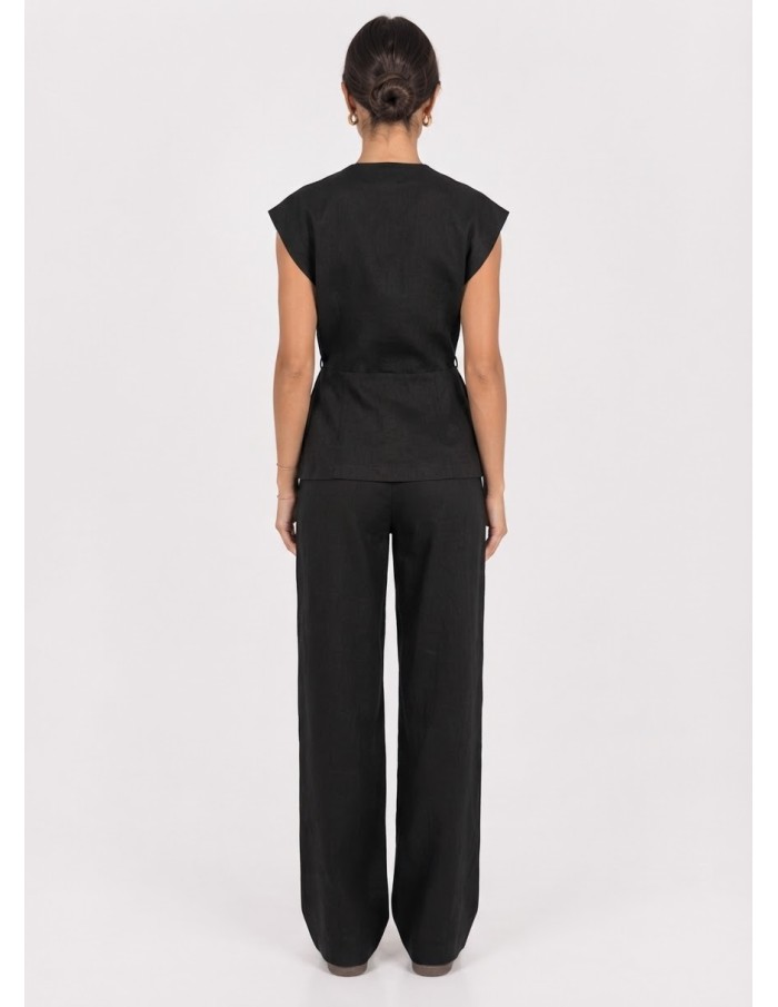 Ensemble Gilet Pantalon Noir Femme | Zerda
