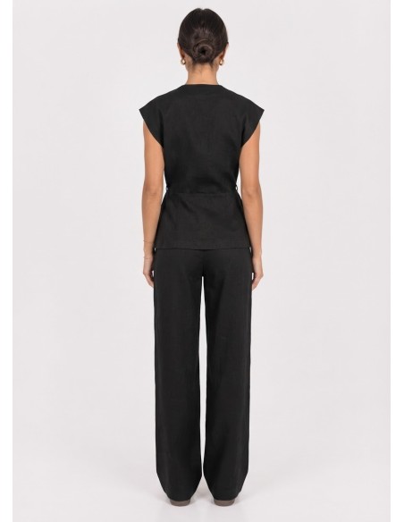 Ensemble Gilet Pantalon Noir Femme | Zerda
