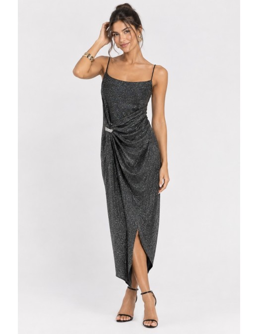 Robe Longue Pailletée Argentée Femme | Zerda