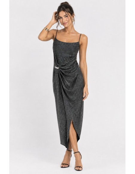 Robe Longue Pailletée Argentée Femme | Zerda
