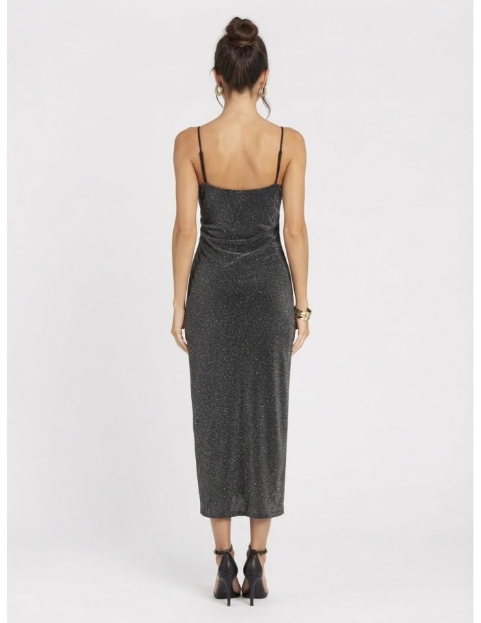 Robe Longue Pailletée Argentée Femme | Zerda