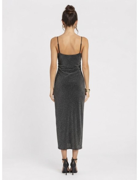 Robe Longue Pailletée Argentée Femme | Zerda