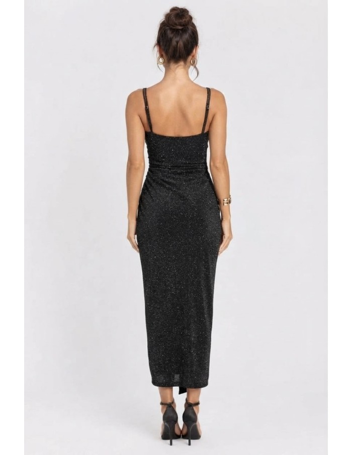 Robe Longue Pailletée Noire Femme | Zerda