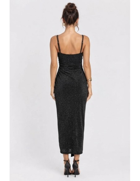 Robe Longue Pailletée Noire Femme | Zerda