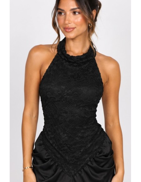 Robe Longue Dentelle Noire Femme | Zerda