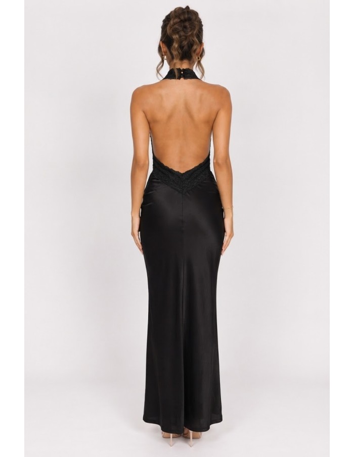 Robe Longue Dentelle Noire Femme | Zerda