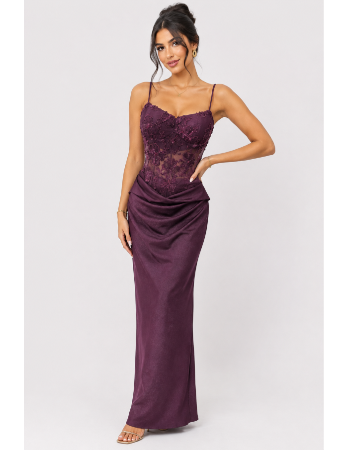 Robe Body Haut Transparent Prune Femme | Zerda