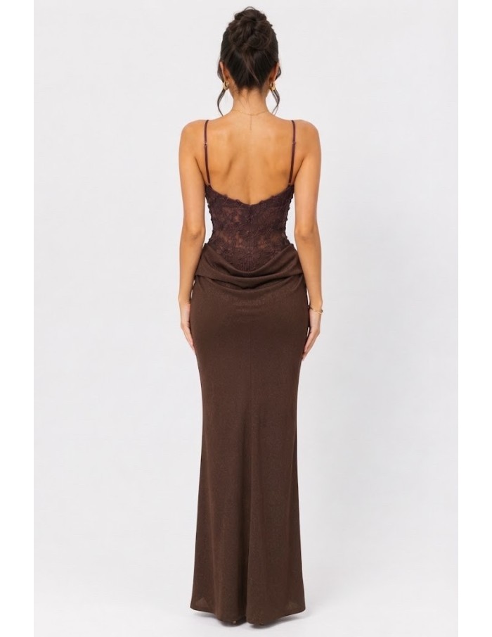 Robe Body Haut Transparent Chocolat Femme | Zerda