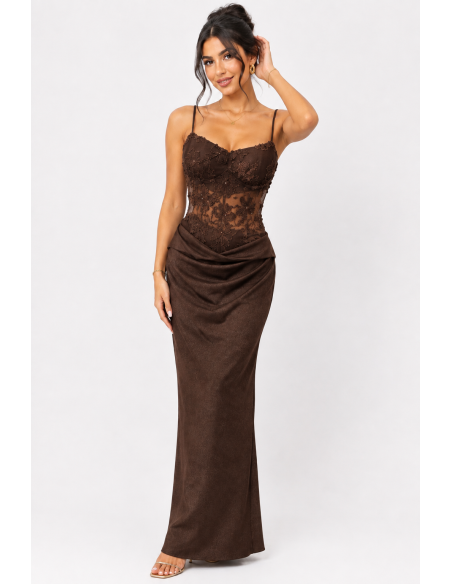 Robe Body Haut Transparent Chocolat Femme | Zerda