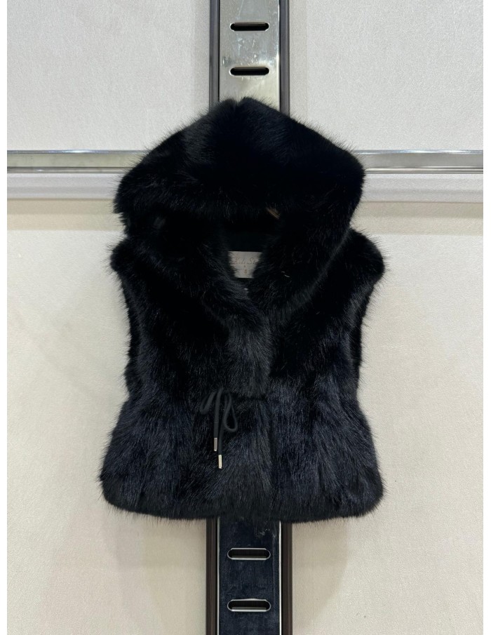 Gilet Fourrure Noir Fille 4-14 Ans | Zerda