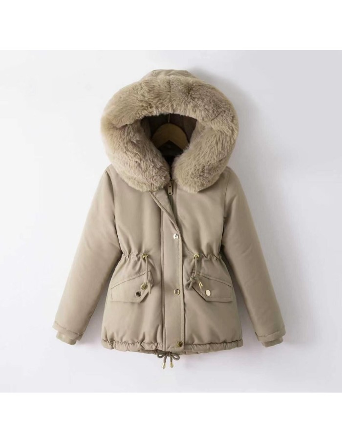 DOUDOUNE BEIGE CAPUCHE FOURRURE FILLE - 4 À 14 ANS