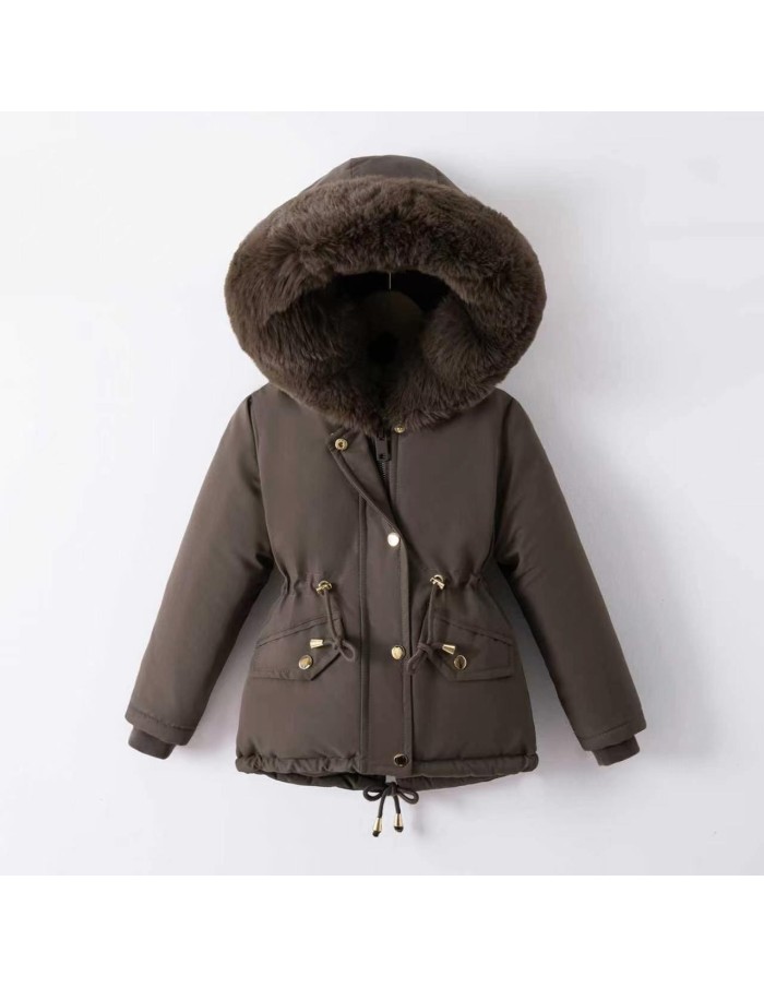 DOUDOUNE CHOCO CAPUCHE FOURRURE FILLE - 4 À 14 ANS