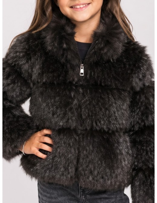 VESTE ZIPPÉE FOURRURE CHOCOLAT - FILLE 6 À 14 ANS 2