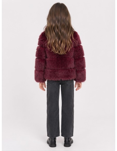 Veste Zippée Fourrure Bordeaux Fille | Zerda