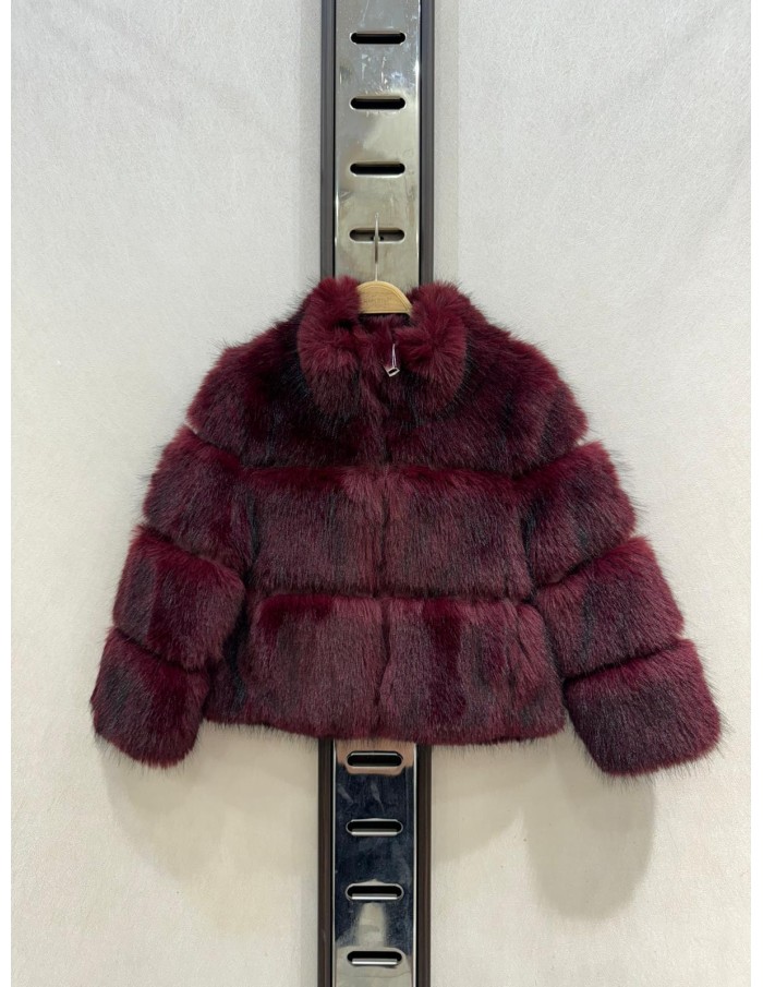 Veste Zippée Fourrure Bordeaux Fille | Zerda