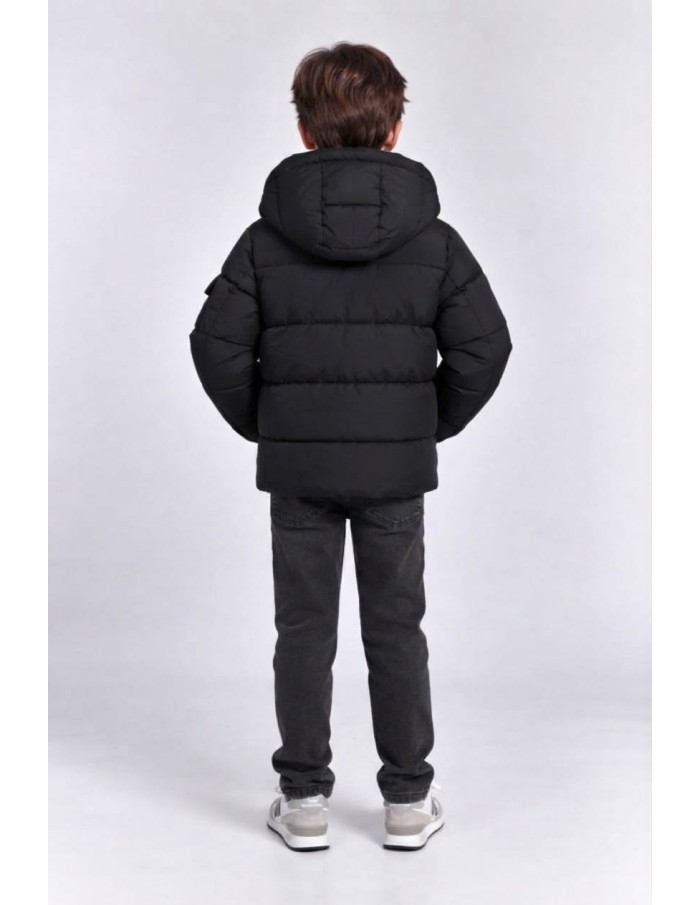 Doudoune Capuche Noire Garçon 4-14 Ans | Zerda