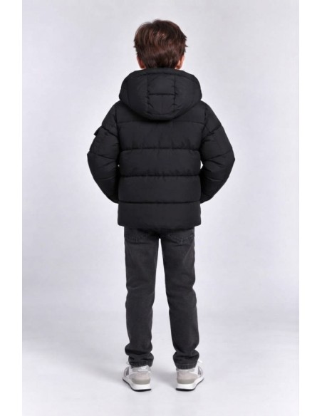 Doudoune Capuche Noire Garçon 4-14 Ans | Zerda