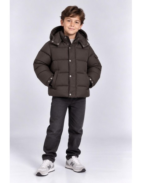 Doudoune Capuche Chocolat Garçon 4-14 Ans | Zerda