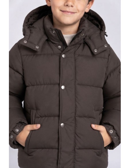 Doudoune Capuche Chocolat Garçon 4-14 Ans | Zerda