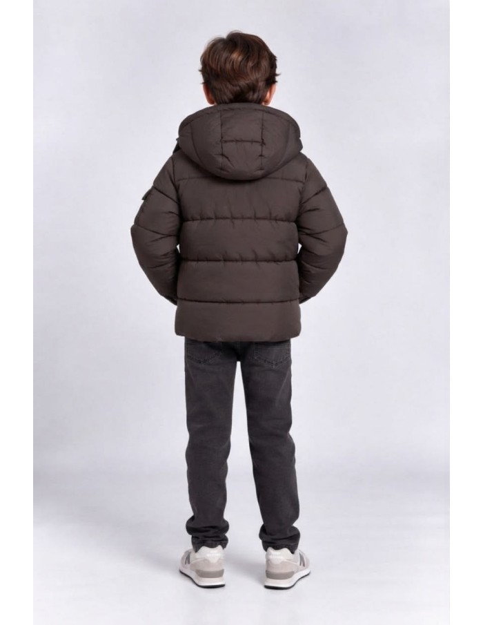 Doudoune Capuche Chocolat Garçon 4-14 Ans | Zerda