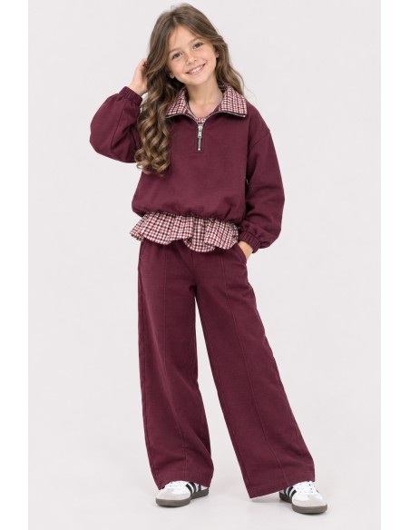 Ensemble Jogging Bordeaux Fille 4-14 Ans | Zerda