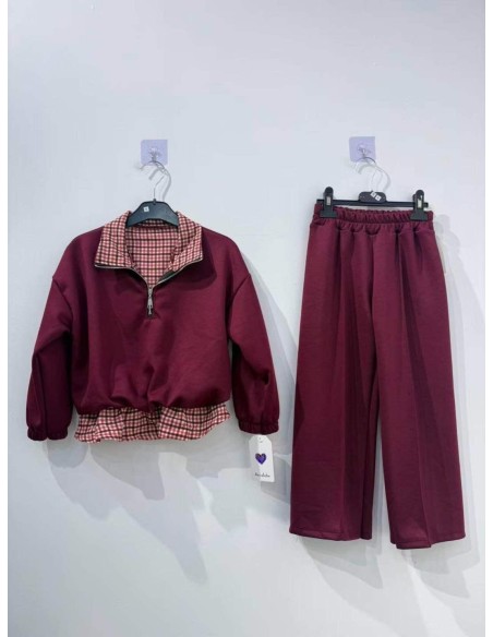 Ensemble Jogging Bordeaux Fille 4-14 Ans | Zerda