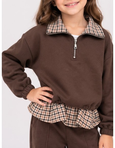Ensemble Jogging Chocolat Fille 4-14 Ans | Zerda
