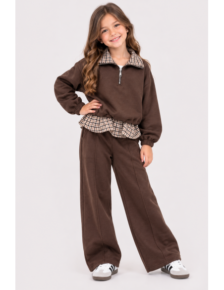Ensemble Jogging Chocolat Fille 4-14 Ans | Zerda