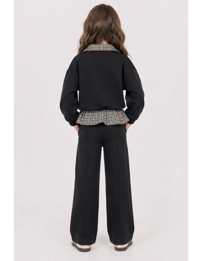 Ensemble Jogging Noir Fille 4-14 Ans | Zerda